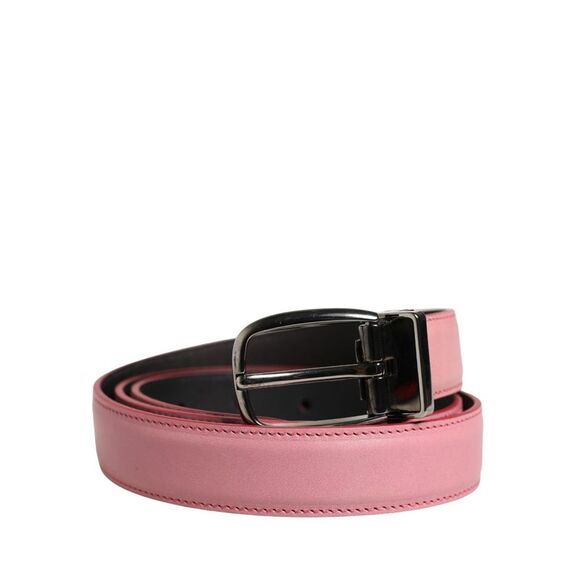 Dolce & Gabbana Men Pink Classic Leather Metal Buckle Men's Belt